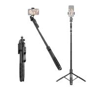 Andoer 60-Inch Multi-Function Selfie Stick Desktop Tripod with 6-Section Telescoping Rod 360°Rotatable Ball Head with Anti-Shake Handle Phone Clip Remote Control Compatible with Android 4.4/ iOS 5.1