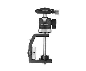 Andoer 60mm Table Clamp Column Mount Clip with Ball Head for GoPro Hero 7 6 5 4 3+ 3 Action Camera for DSLR Camera, Max. Load 4kg