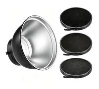 Andoer 7 inch standard reflector with 10 °, 30 °, 50 ° honeycomb grid for Bowens mount studio strobe flash light.