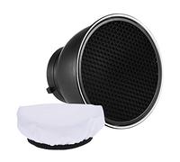 Andoer 7 Inch Standard Reflector Flat Diffuser Lamp with 60° Honeycomb Grid for Bowens Mounting for Flash Studio Strobe Speedlite (Reflector with Diffuser)