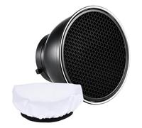 Andoer 7 Inch Standard Reflector Flat Diffuser Lamp with 60° Honeycomb Grid for Bowens Mounting for Flash Studio Strobe Speedlite (Reflector with Diffuser)