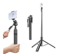Andoer 79.5 Inch Selfie Stick, Portable Mobile Phone Selfie Stick with 360° Rotating Ball Head, Anti-Shake Handle, Phone Clip, Tripod Base and Remote Control, Compatible with Android 4.4/iOS 5.1