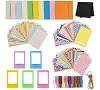 Andoer Accessories Kit Compatible with Fujifilm Instax Mini 9 8 11 Film Photo, including 10 Hanging Frames, 5 Table Frames, 60 Sheet Photo Sticks and 1pcs Cleaning Cloth
