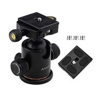 Andoer Aluminum Camera Panoramic Damper Ball Head Tripod Head 10KG Payload 360° Swivel 90° Flip with Quick Release Plate Scaled Plate Dual Bubble Level Universal 1/4in 3/8in Mounting