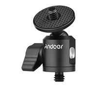 Andoer Andoer Mini Ballhead Adapter Camera Tripod Ball Head Mount Alumnum Alloy 1/4 Inch Screw Connector to 1/4 Inch Screw Connector