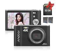 Andoer Andoer Portable Digital Camera 48MP 4K 2.8-inch IPS Screen 16X Zoom Self-Timer 128GB Extended Memory Face Detection Anti-Shaking with 2pcs Batteries 32GB Memory Card Hand Strap Carry Pouch