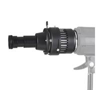Andoer Bowens Mount Optical Snoot Conical Focusing Condenser with 120mm F2.0 Lens Card Slot Adapter 16 Graphics Cards and 8 Color Filters Photography Light Accessories