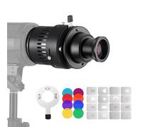 Andoer Bowens Mount Snoot Optical Focusing Condenser with 85mm Lens F2.4 Card Slot Adapter 16 Graphics Cards and 8 Color Filters Photography Light Accessories