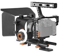 Andoer C500 Aluminium Alloy Camera Cage Kit, 15mm Rod, Matte Box, Follow Focus for Panasonic GH4, Sony A7 Series