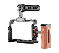 Andoer Camera Cage Kit, Video Rig Handle, Wooden Grip Replacement for A7R III/ A7 II/ A7III, Perfect for Vlogging and Filmmaking