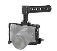 Andoer Camera Stabilizer Cage for Camera Top Handle Kit Video Cage Aluminum Alloy with Magnetic Key Slot Holder with Sony A6700 Camera