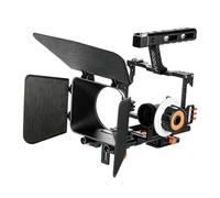 Andoer Camera Video Rig Cage, C500 Aluminium Alloy Camera Cage Kit Top Handle with Professional Sunshade Matte Box, 15mm Rod, Follow Focus for Panasonic GH4, Sony A7 Series