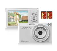 Andoer Compact 4K Digital Camera Camcorder Camcorder 50MP 2.88in IPS Screen Auto Focus 16X Zoom Anti-shake Face Detact Smile Capture Flash Built-in with Battery Bag