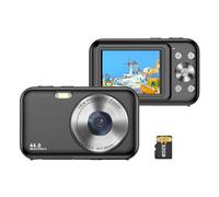 Andoer Compact Digital Cameras, Digital Camera, 1080P 44MP 16X Digital Zoom Photo Camera, Compact Digital Camera with 32GB Memory Card for Beginners Child Adult