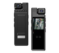 Andoer Corpora 4K Mini Video Camera, Police Body CAM with 180° Rotating Lens, Night Vision Motion Detection Support App Control for Daily Record/Service/Delivery/Conference
