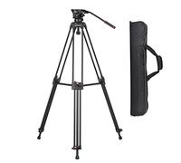 Andoer D1801 Professional Aluminum Alloy Photography Tripod Stand with 360 Degree Panoramic Fluid Hydraulic Bowl Head 3 Sections Extendable Max Load Capacity 10kg
