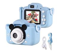 Andoer Digital Camera, 1080P 2.0 Inch Children's Photo Camera, with Strap, Ideal Gifts for Children 3-10 Years, Blue Mouse