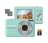 Andoer Digital Camera, 32GB Memory Card, 1080P Compact Portable Photo Camera, 44MP Compact Camera, 2.45 inch IPS Display, 16x Digital Zoom for Kids Teen Students Beginner (Mint Green)