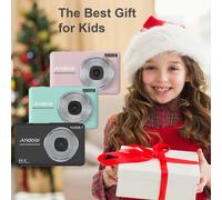 Andoer Digital Camera 44MP 1080P HD16X Digital Zoom Anti-shake Auto Focus 2.5 IPS Smile LCD Screen Child-Friendly Design 2pcs Rechargeable Batteries
