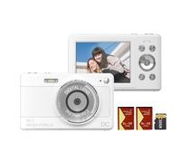 Andoer Digital Camera Camera, 1080P 56MP Digital Camera with 8X Digital Zoom, 2.88 Inch Vlogging Camera with 32 GB Memory Card for Children Students Beginners (White)