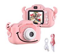Andoer Digital Camera for Kids, 1080P 2.0 Inch Kids Photo Camera, Kids Camera with Strap, Ideal Gifts for Boys Girls 3-10 Years, Pink Cow