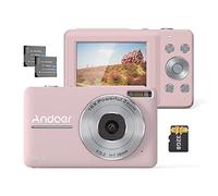 Andoer Digital Camera Pink Digital Camera With 2Pcs Rechargeable Batterie 32Gb Memory Card 1080P 44M Hd 16X Digital Zoom Anti-Shake Auto Focus 2.5 Ips Screen Smile Lcd Screen For Kids Children Holiday