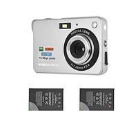 Andoer Digital Camera, Portable Camera 2.7-Inch LCD 720P HD Video Camcorder 18M 8X Zoom Anti-Shake with 2Pcs Rechargeable Batteries for Kids Students Teens (Silver)