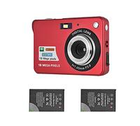 Andoer Digital Camera, Portable Camera 2.7-Inch LCD 720P HD Video Camcorder 18M 8X Zoom Anti-Shake with 2Pcs Rechargeable Batteries for Kids Students Teens (Red)
