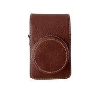 Andoer Digital Camera Protective Case PU Leather Camera Storage Bag with Removable Shoulder Strap Compatible with RICOH GR2/GR3/GR3X Canon G7X2/G7X3 Sony RX100/ZV1/LX10/SX740/ZR1000/CCD, Brown