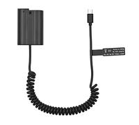 Andoer EN-EL15 Dummy Battery USB-C Coupler Adapter MH-25 Dummy Battery Coupler with USB Type-C Spring Power Cable Replacement for Nikon Z7 Z6 D800 D850 D810 D7200 D7100 D7500