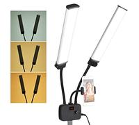Andoer Flexible Double Arms LED Fill Light Bi-Color Dimmable Beauty LED Video Lights 3200K-4500K-5600K 3 Light Modes 45W with Phone Holder for Portrait Photography Live Streaming Vlogging Makeup