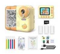 Andoer Kids Instant Print Camera Kids Camera 1080P Digital Camera for Kids 2.4 Inch IPS Screen 10X Zoom with Thermal Printing Paper Color Pens Neck Strap 32GB TF Card Gift for Children Boys Girls