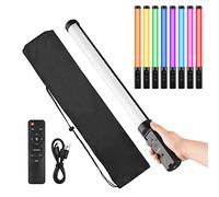 Andoer LED Video Light Wand, 3200K-5500K Dimmable, 9 Color Effects, Built-in Battery, Remote Control, USB Charging, Handheld or Stand Mounted, Vlog, Live Streaming, Product, Portrait Photography