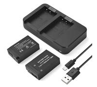 Andoer LP-E17 Camera Battery & Charger Kit with 2 Slots Charger + 2 x 7.2V 1040mAh LP-E17 Batteries + USB Charging Cable for Canon EOS Rebel / Digital SLR Camera