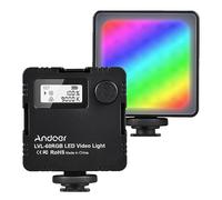 Andoer LVL-60RGB LED Video Light, Camera Light Dimmable 2500K-9000K Photography Lighting with Rechargeable Battery, 3 Cold Shoe Mounts, LCD Display for Studio YouTube TikTok Vlog