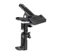Andoer Metal Clamp Clip Holder Metal Spring Clamp with 5 8 inch Light Stand Attachment 1 4 to 3 8 Screw Mount 180 Degree Adjustment for Photo Studio Reflector Background