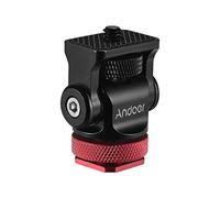 Andoer Metal Mini Ball Head Ballhead with Cold Shoe Adapter 1/4 Inch Screw 180° Rotary for LED Video Light Monitor (Red)