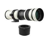 Andoer MF Camera Super Telephoto Zoom Lens F/8.3-16 420-800mm T2 Mount with FX-Mount Adapter Ring 1/4 Thread for Fujifilm Cameras, White