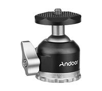 Andoer Mini Ball Head Tripod Head, Panoramic Ball Head Tripod Head Aluminium Alloy CNC Machining with 1/4 Inch Screw Connection for Cameras DSLR Monopod Slider Tripod, 5 kg / 11 lbs Load Capacity