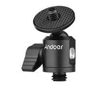 Andoer Mini Ballhead Adapter Camera Tripod Ball Head Mount Alumnum Alloy 1/4 Inch Screw Connector to 3/8 Inch Screw Connector