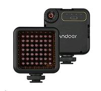 Andoer Mini IR Night Vision Light Infrared Photography Light for Video Camera Camcorder Built-in Rechargeable Battery with 3 Cold Shoe Mount for Vlog Video Recording