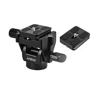 Andoer Monopod Head, M-12 Monopod Tilt Head Panoramic Head Telephoto Bird Watching with 2pcs Quick Release Plate