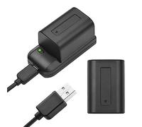 Andoer NP-FV5 Battery Charger with LED Indicator Light + 2 NP-FV5 Plus 3.7V 1000mAh Batteries with USB Charging Cable