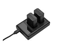 Andoer NP-FW50 USB Intelligent Charger Battery Kit 1PCS Dual Channels Camera Battery Charger + 2PCS 7.4V 1500mAh NP-FW50 Rechargeable Batteries USB C + Micro USB Port LED Display Screen Replacement