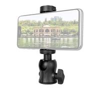 Andoer Panoramic Tripod Head Camera Mount Adapter Mini Ballhead 360°Rotatable 10kg/ 4.4lbs Load Capacity with 1/4in Screw Built-in Adjustable Phone Clip for DSLR Camera Tripod LED Light Selfie Stick