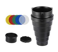 Andoer Photographic Lighting Monolights Bowens Mount Snoot Optical Snoot Metal Conical Snoot with Honeycomb Grid 5pcs Color Filter Kit for Bowens Mount Studio Strobe Monolight Photography Flash