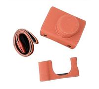 Andoer Portable Camera Protective Case Retro Style Full Camera Case Carrying Bag Bottom Design with Opening and Shoulder Strap for Fujifilm X100VI Camera, orange, Retro