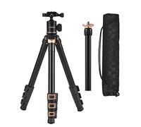 Andoer Portable Camera Tripod Stand Aluminium Alloy 360° Rotatable Ball Head 5kg/11lbs Load Capacity 140cm/55in Max. Height with Detachable 2-section Center Shaft Carrying Bag for Cameras Camcorders