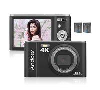 Andoer Portable Digital Camera 48MP 4K 2.8-inch IPS Screen 16X Zoom Self-Timer 128GB Extended Memory Face Detection Anti-shaking with 2pcs Batteries Hand Strap Carry Pouch