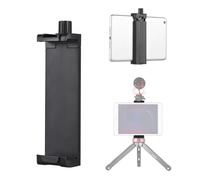 Andoer Smartphone Tablet Tripod Mount Phone Holder Clamp Aluminum Alloy 13cm-24.5cm/5.11in-9.64in Adjuatable Width with Cold Shoe Mount 1/4in Threaded Holes For Tablet Smartphone Phone 13/12/11
